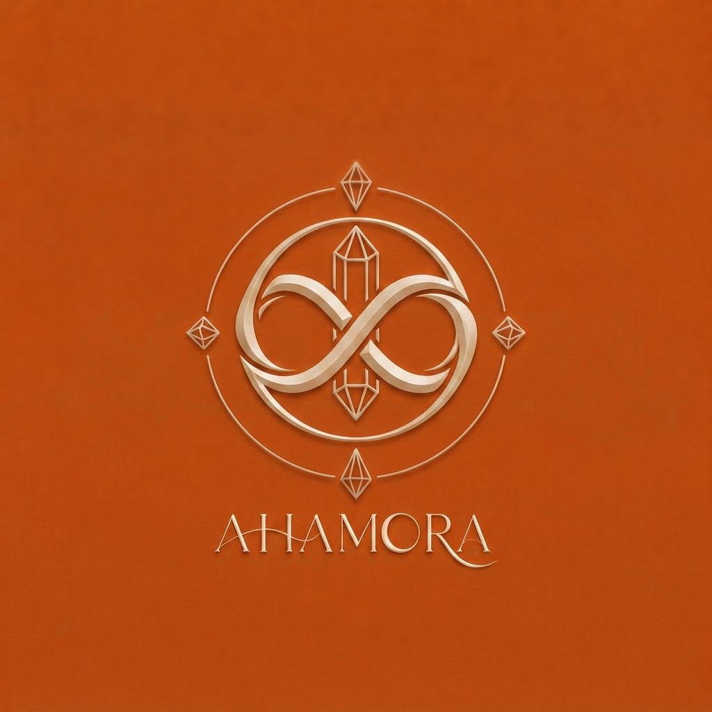 AI Design for can you create a logo for this name. the idea is "I AM" i want a symbol that defines " I AM" without letters, something elegant and subtle that also defines our brand products that majorly delas in crystals, journals, decks something with regards to peace and self reflection, subtleeee more more more more