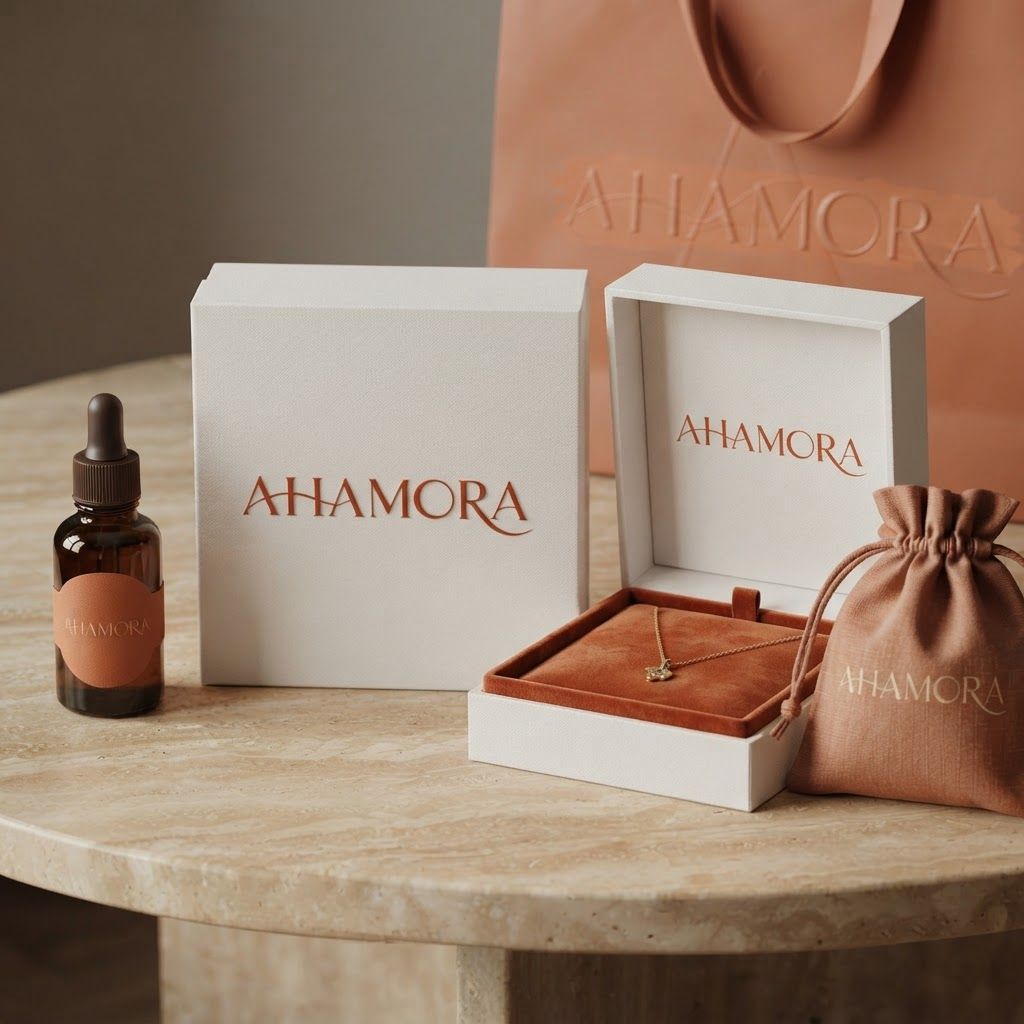 AI Design for change the box packaging to the WHITE cardboad ones with our orange logo text on top of it, close and open box both