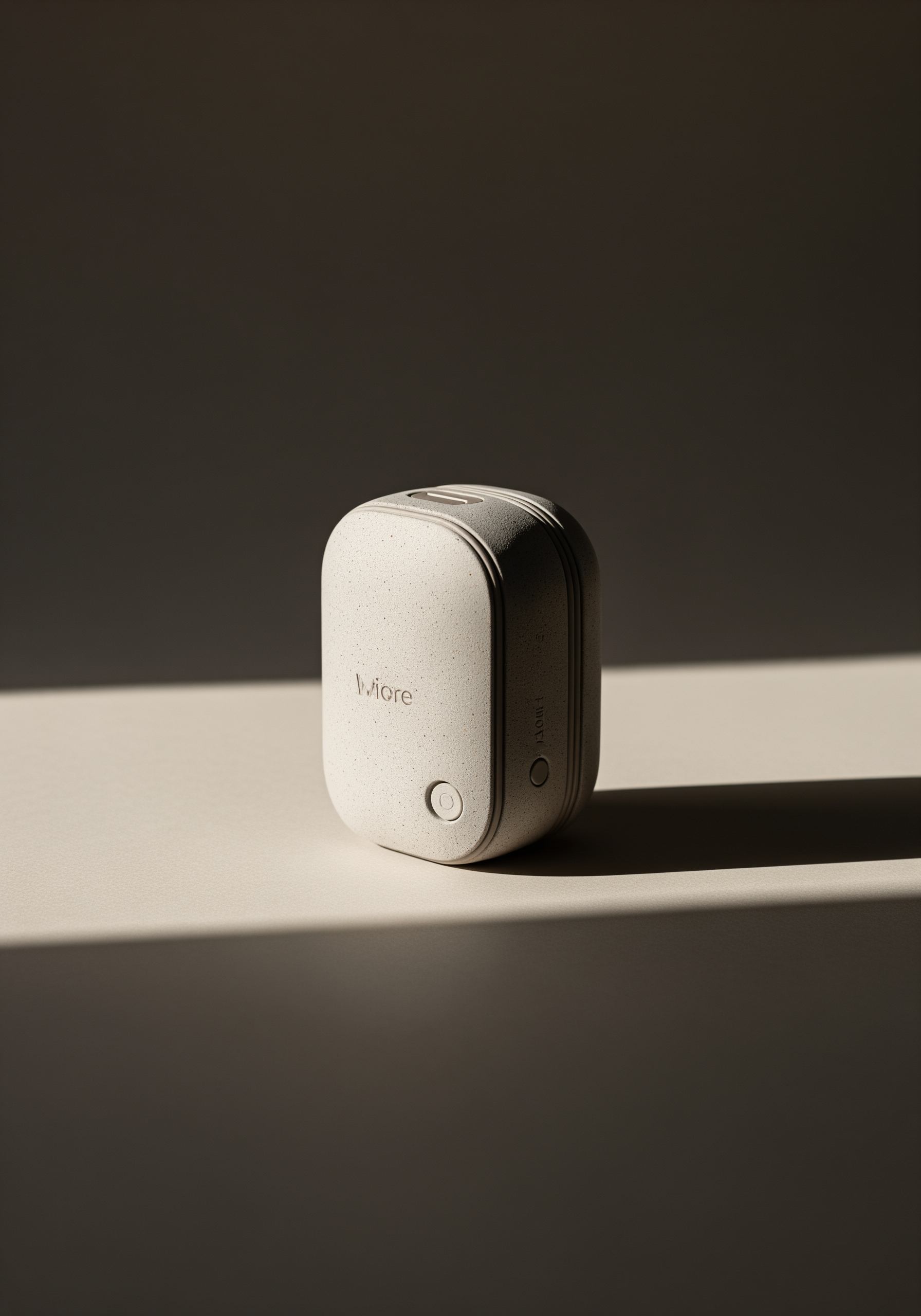 AI Design for Studio photography of the new product centered on a monochromatic, matte-finish background. Soft, directional natural light casting subtle shadows to highlight product texture and contours. Minimalist composition with generous negative space for future brand copy. Clean, neutral color palette to appeal to a sophisticated Gen Z aesthetic.