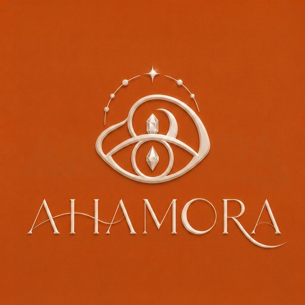 AI Design for can you create a logo for this name. the idea is "I AM" i want a symbol that defines " I AM" without letters, something elegant and subtle that also defines our brand products that majorly delas in crystals, journals, decks something with regards to peace and self reflection