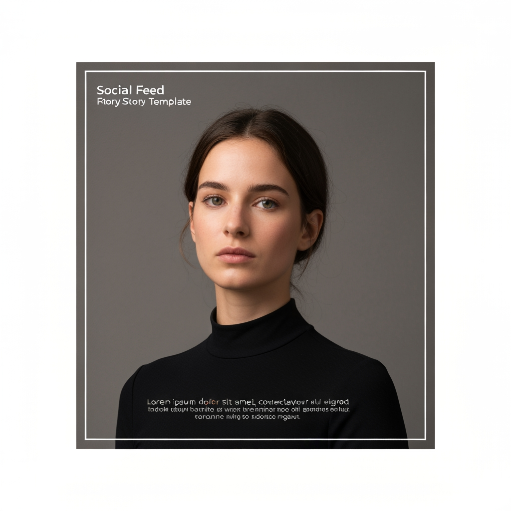 AI Design for Square social feed visual concept for Story templates for my brand. Strong central subject, clean composition, platform-ready crop, cohesive color and mood, clear empty area for caption or headline to be added later, no readable text generated.