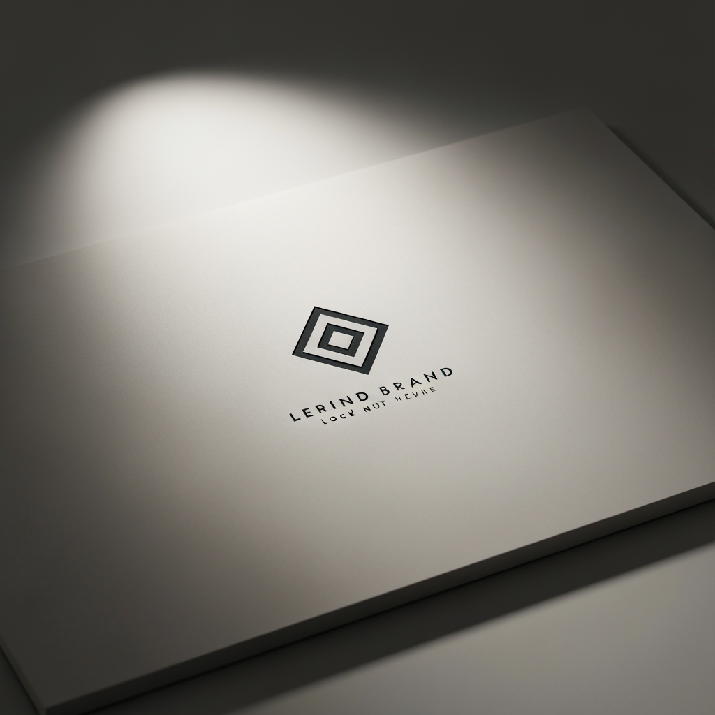 AI Design for Premium logo presentation mockup concept for Brand identity directions for a client. Logo or brand mark displayed on a clean neutral surface with subtle depth, refined shadow, precise alignment, elegant design-studio presentation, no extra readable text.