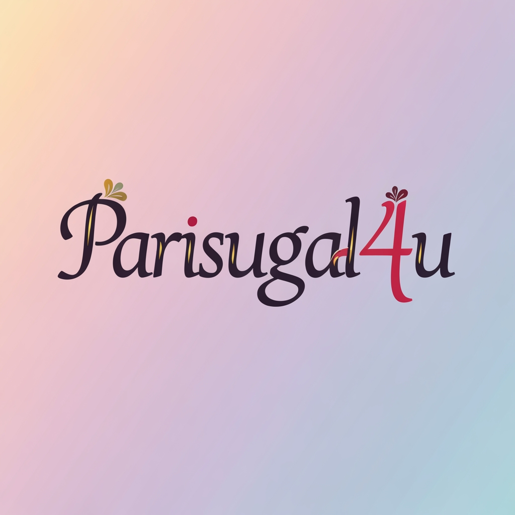 AI Design for no i want for logo the name "parisugal4u" should be a logo the letters should connect like some gift wrap or something basically we are doing some invitation gifts return fifts art work