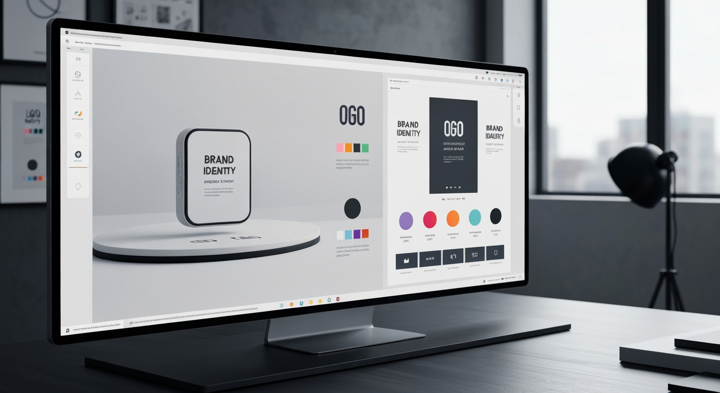 AI Design for Client presentation mockup concept for Brand identity directions for a client. Polished scene showing the design direction applied to a realistic surface, screen, poster, or object, premium agency presentation style, no readable placeholder text.