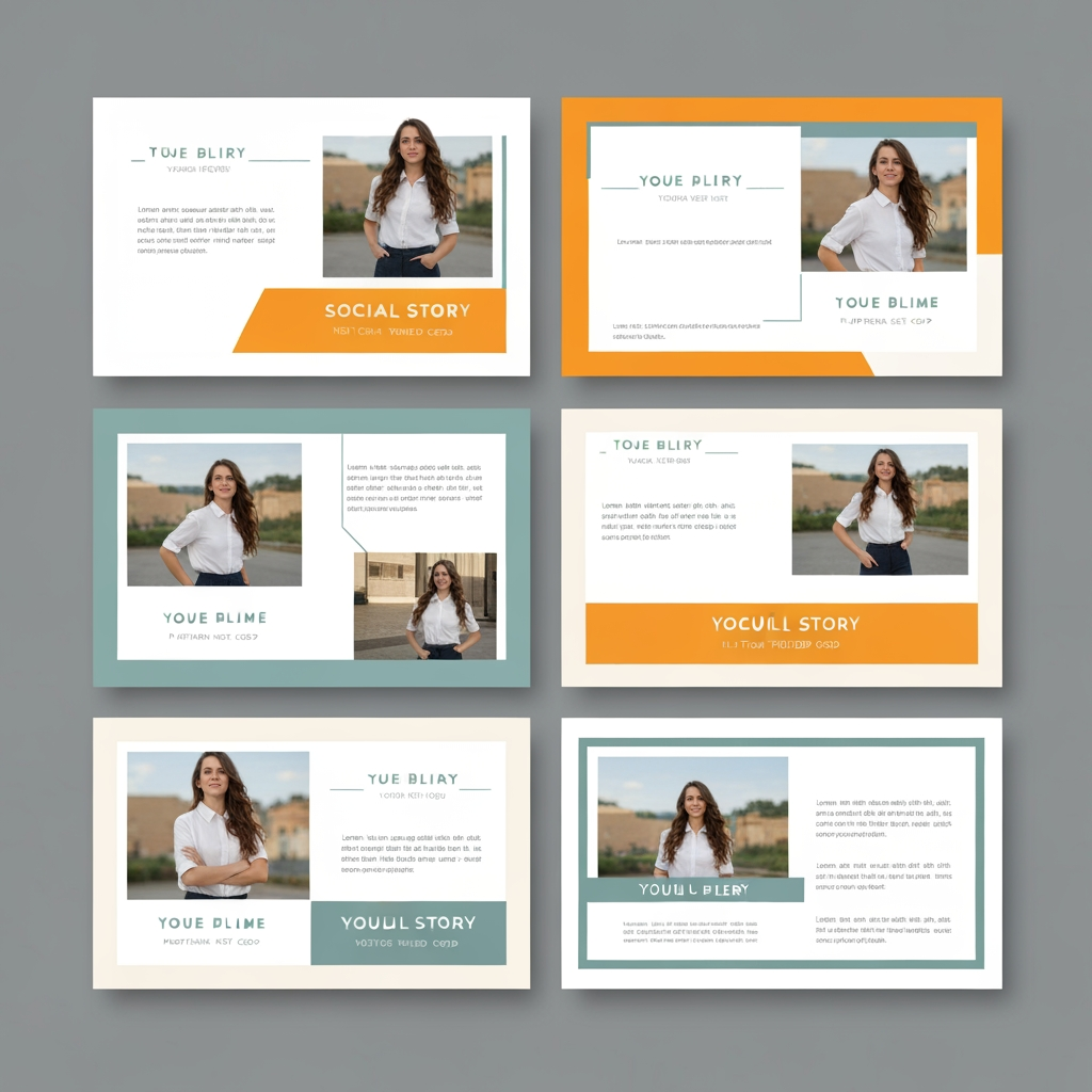 AI Design for Square social feed visual concept for Story templates for my brand. Strong central subject, clean composition, platform-ready crop, cohesive color and mood, clear empty area for caption or headline to be added later, no readable text generated.