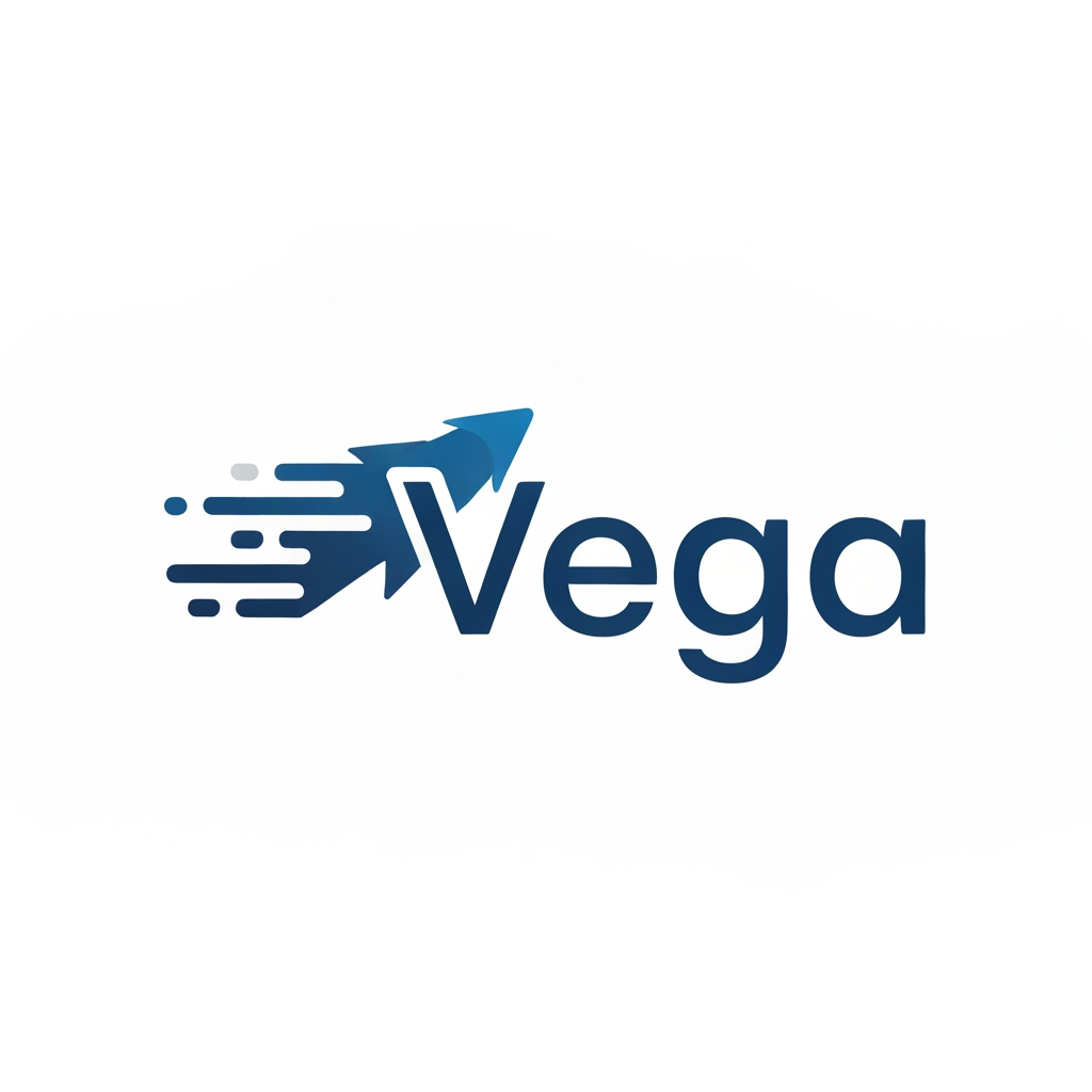 AI Design for logo for billing app , app name is vega , vega mean speed , brightest star