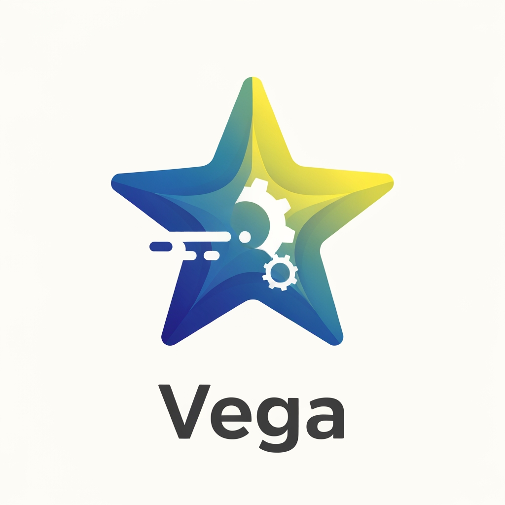 AI Design for logo for billing app , app name is vega , vega mean speed , brightest star