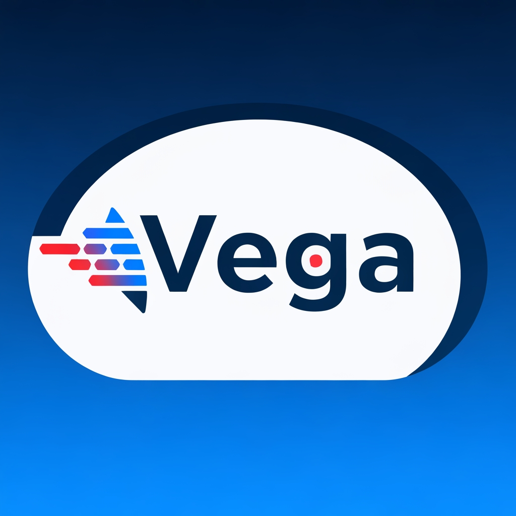 AI Design for logo for billing app , app name is vega , vega mean speed ,
