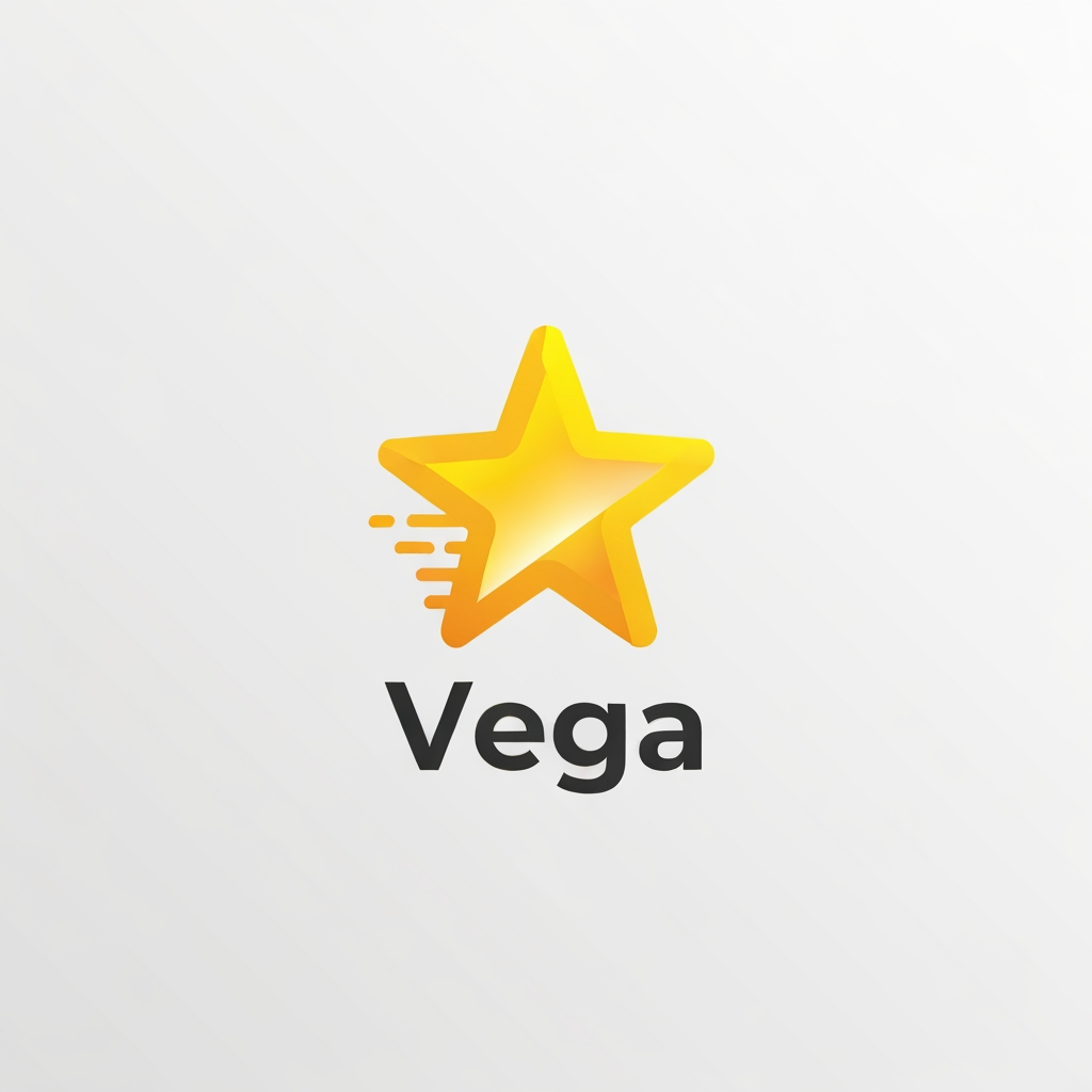 AI Design for logo for billing app , app name is vega , vega mean speed , brightest star