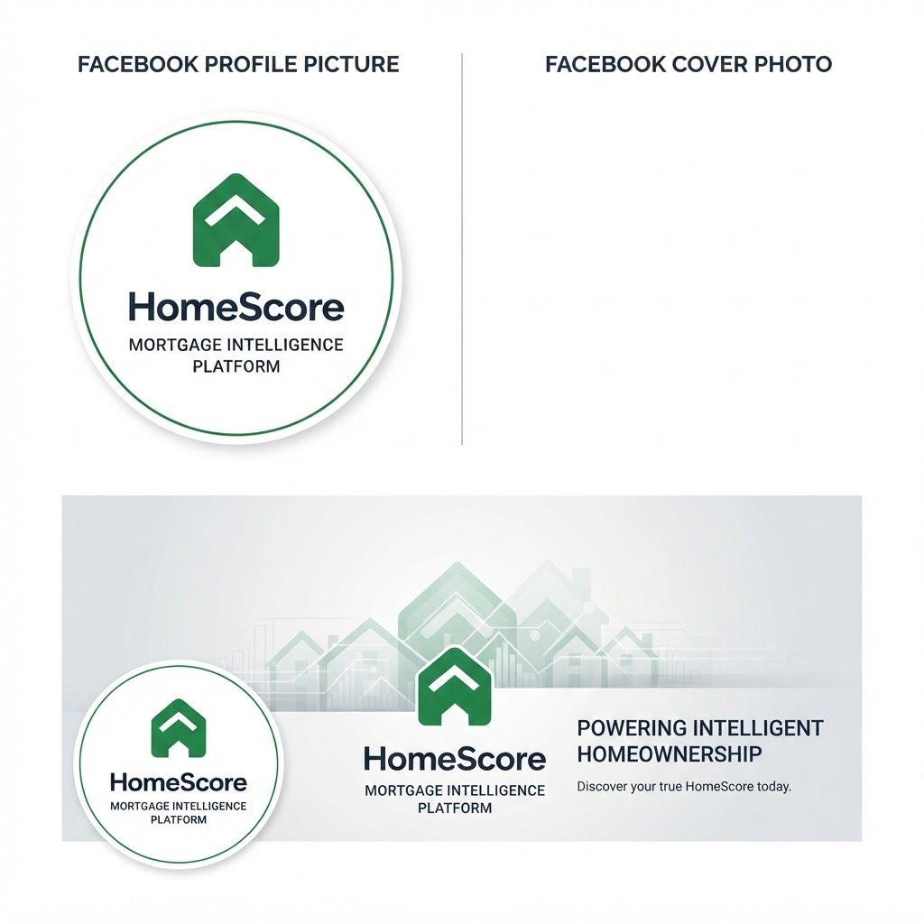 AI Design for similar image for facebook profile and cover brand HomeScore