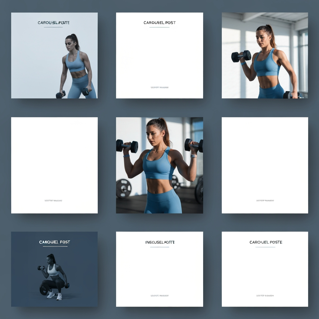 AI Design for Square social feed visual concept for Carousel posts for a product launch. Strong central subject, clean composition, platform-ready crop, cohesive color and mood, clear empty area for caption or headline to be added later, no readable text generated.