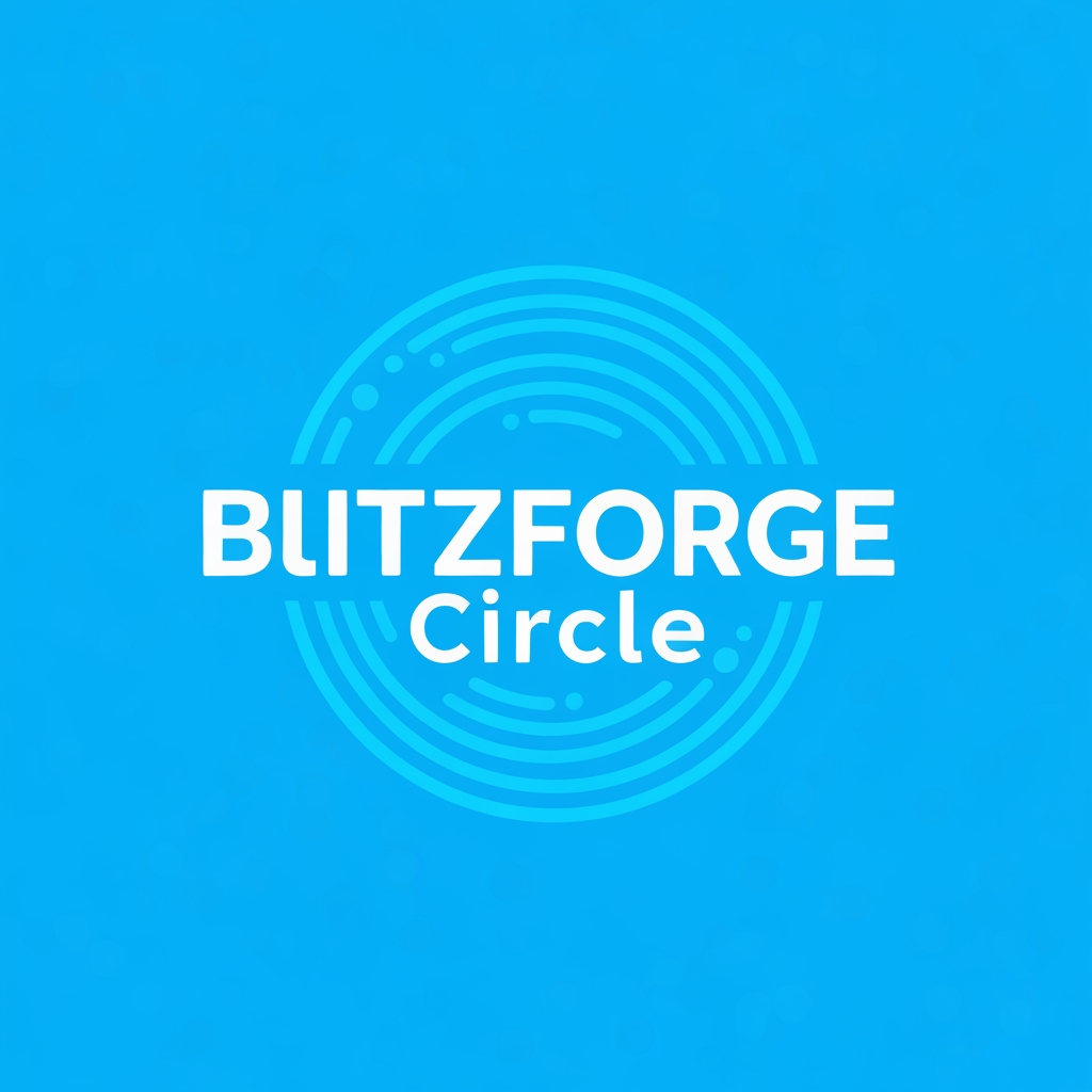 AI Design for I want a logo with a blue color theme, for a fitness app, name of blitzforge circle