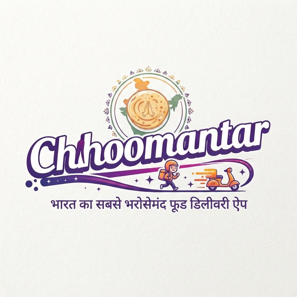 AI Design for chhoomantar food delivery app ke lia ek best and unic logo banao jo india ka sabse bharose mand food delivery app hai
