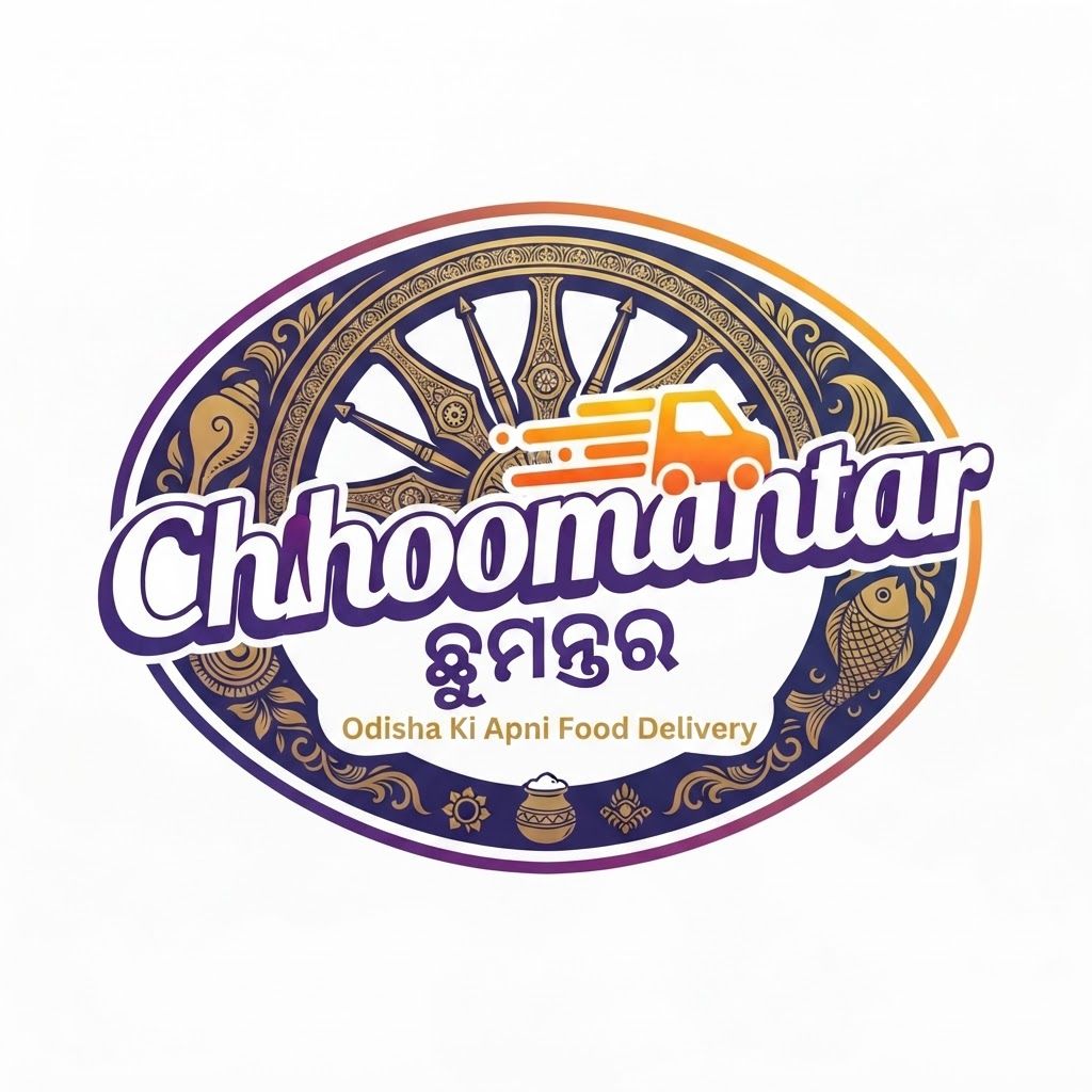 AI Design for chhoomantar food delivery app ke lia ek best and unic logo banao odisha me lounch karna us hisab se