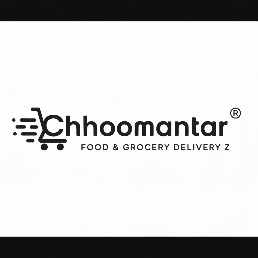 AI Design for make a logo for chhoomantar ,realstic type logo for gen G ye appfood and grocery delivry karti hai iske hisab se banao