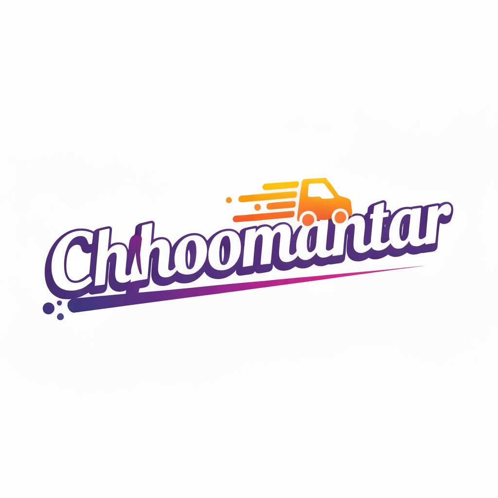 AI Design for make a logo for chhoomantar ,realstic type logo for gen G ye appfood and grocery delivry karti hai iske hisab se banao logo kuch unic banao yaar, chhoomantar word ko thora unic design logo thora unic or hat ke banao yaar