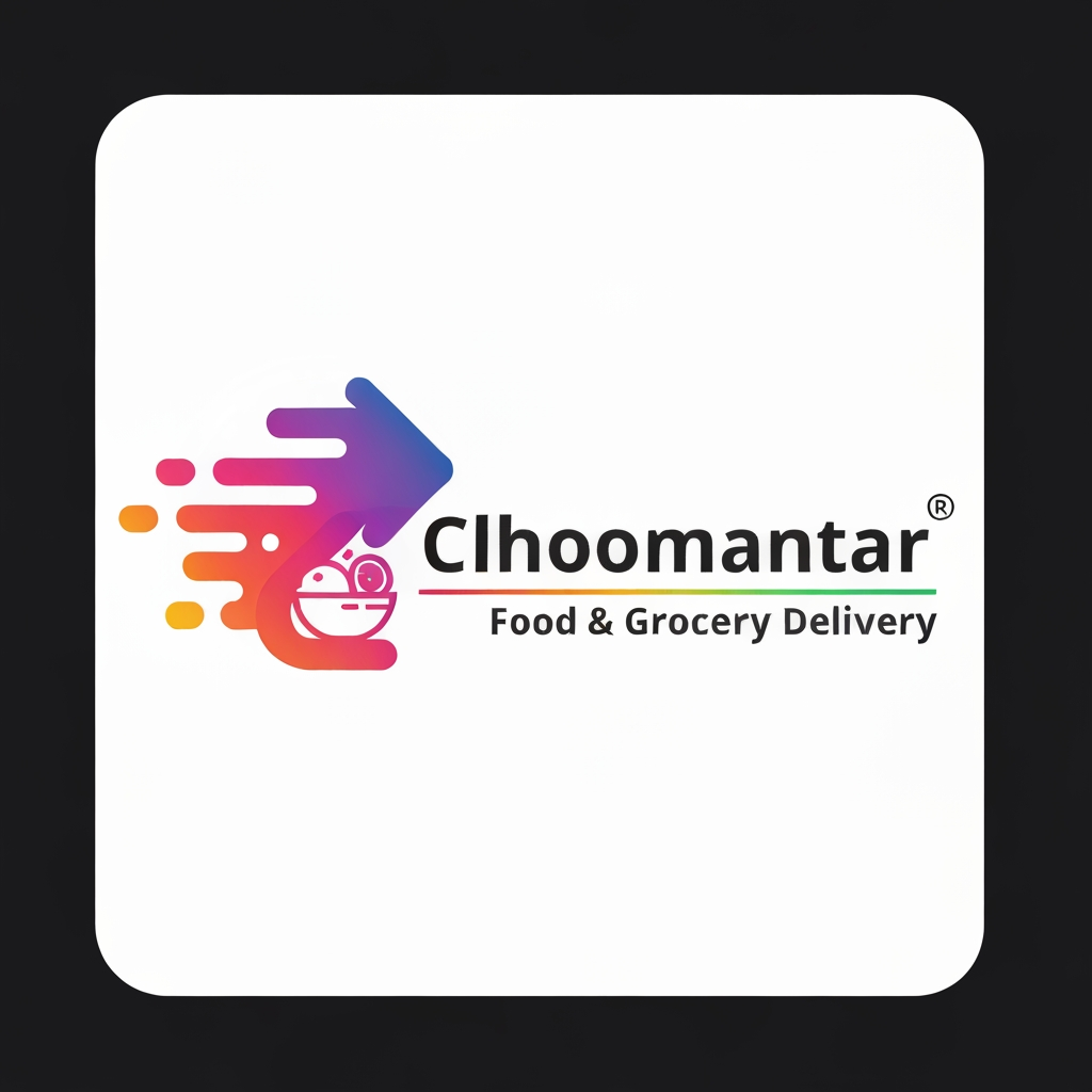 AI Design for make a logo for chhoomantar ,realstic type logo for gen G ye appfood and grocery delivry karti hai iske hisab se banao