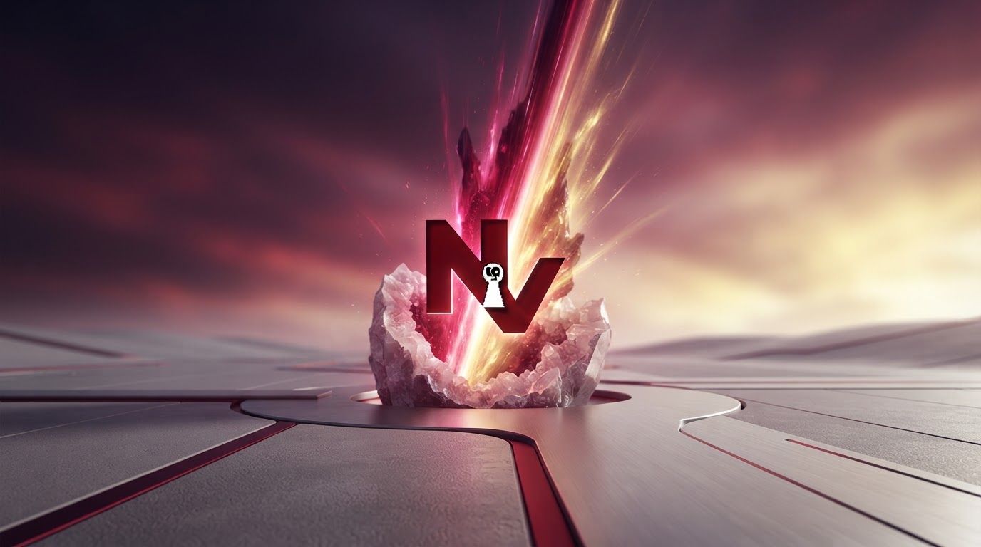 AI Design for Landscape launch announcement visual for  brand. Energetic campaign image, strong focal object or scene, clean branded atmosphere, generous open space for announcement copy to be added later, no rendered typography.

Incorporate the attached brand element reference image (Reference A: brand element "NV Monogram") into the composition where natural — preserve the depicted brand element's appearance.