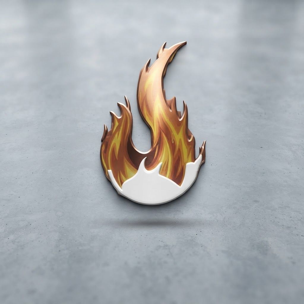 AI Design for Premium logo presentation mockup concept for Brand identity directions using Magnific can you make the fire look like a real fire make t 10638 copy removebg preview. Logo or brand mark displayed on a clean neutral surface with subtle depth, refined shadow, precise alignment, elegant design-studio presentation, no extra readable text.

Incorporate the attached brand element reference image (Reference A: brand element "Magnific can you make the fire look like a real fire make t 10638 copy removebg preview") into the composition where natural — preserve the depicted brand element's appearance.