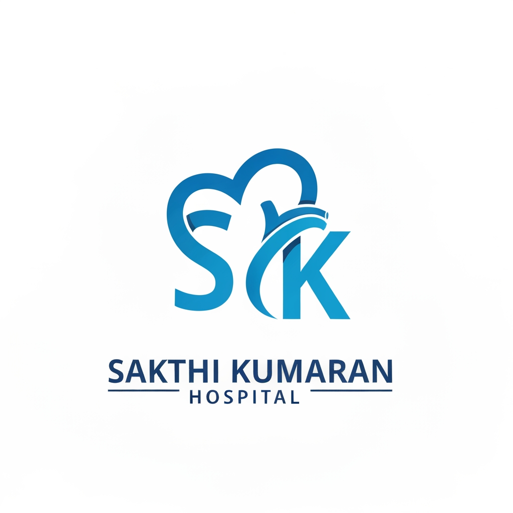 AI Design for create a logo for sakthi kumaran hospital.. (which should be diffrent from existing one)

it should include all the hospital unique elements and include SK letter in logo