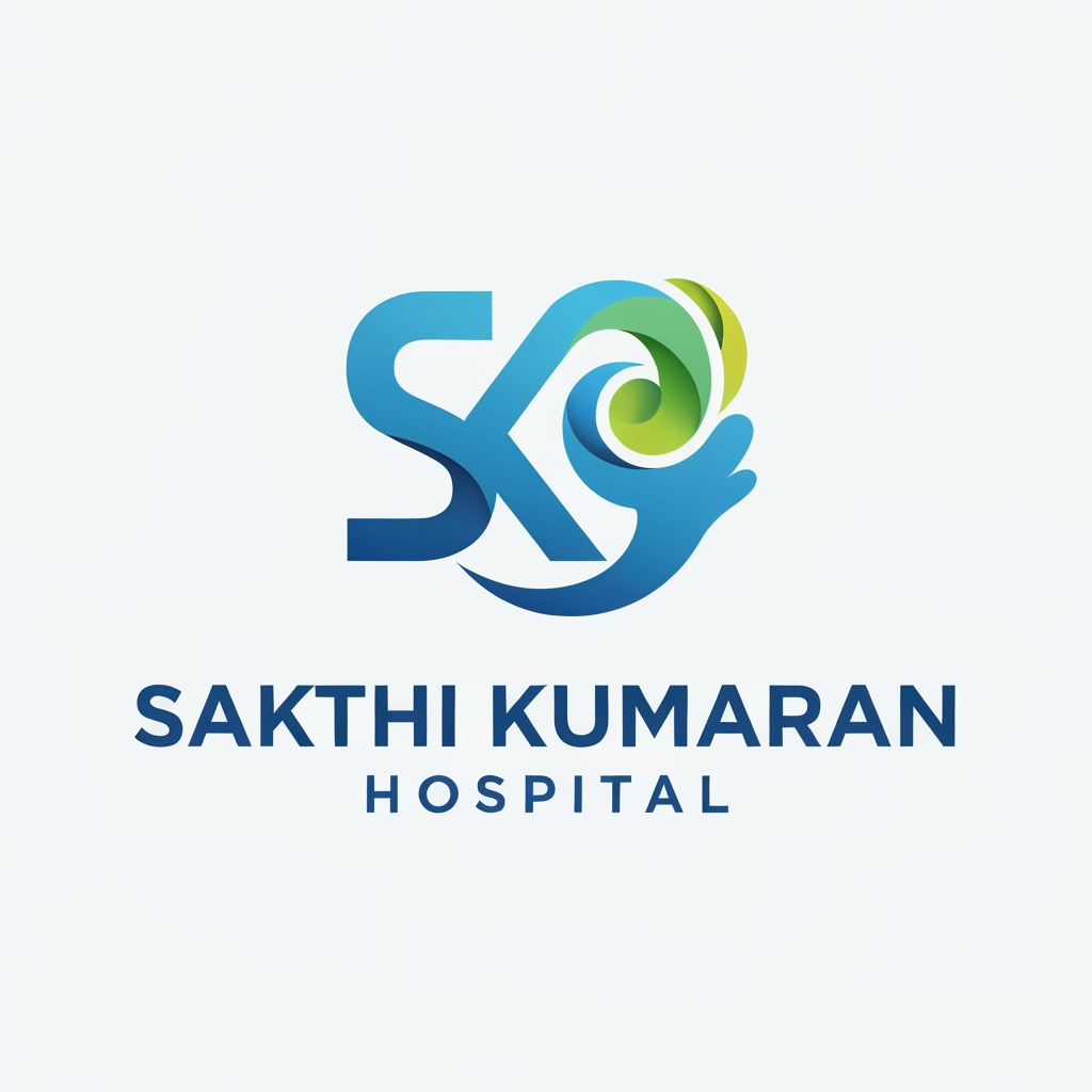 AI Design for create a logo for sakthi kumaran hospital.. (which should be diffrent from existing one)

it should include all the hospital unique elements and include SK letter in logo