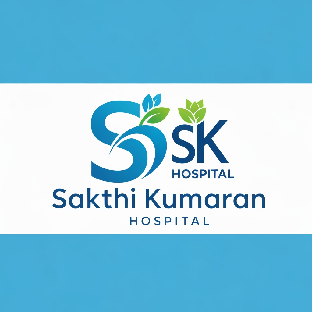 AI Design for create a logo for sakthi kumaran hospital.. (which should be diffrent from existing one)

it should include all the hospital unique elements and include SK letter in logo
