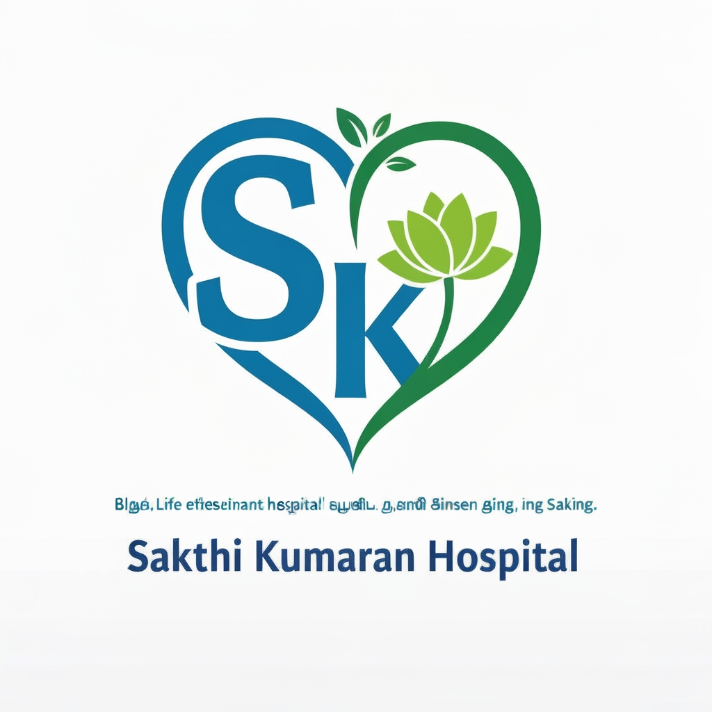 AI Design for create a logo for sakthi kumaran hospital.. (which should be diffrent from existing one)

it should include all the hospital unique elements and include SK letter in logo