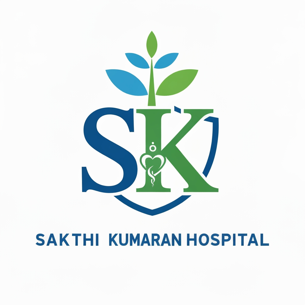 AI Design for create a logo for sakthi kumaran hospital.. (which should be diffrent from existing one)

it should include all the hospital unique elements and include SK letter in logo