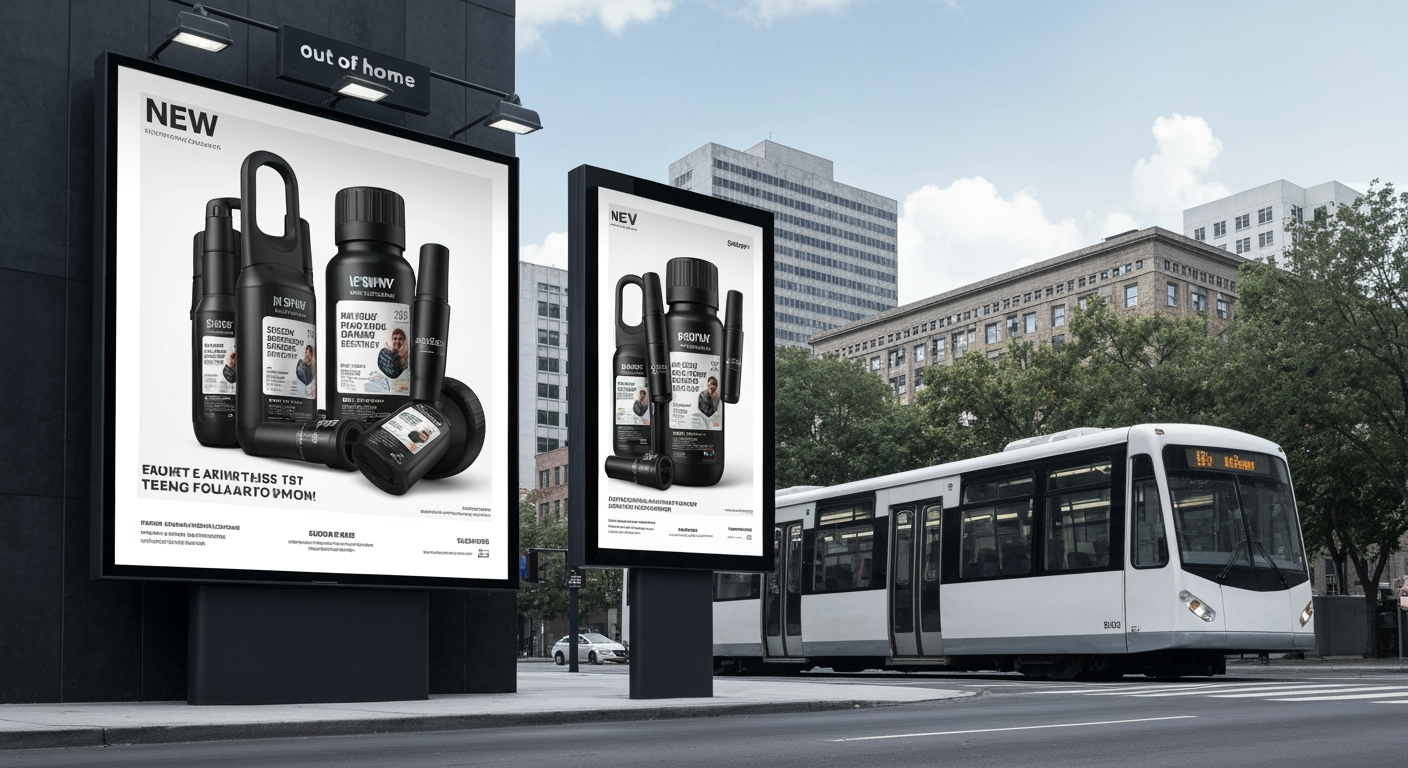 AI Design for Out-of-home campaign mockup concept for Carousel posts for a product launch. Billboard, transit poster, or street display in a realistic environment, strong campaign imagery, believable scale and lighting, no readable fake ad copy.