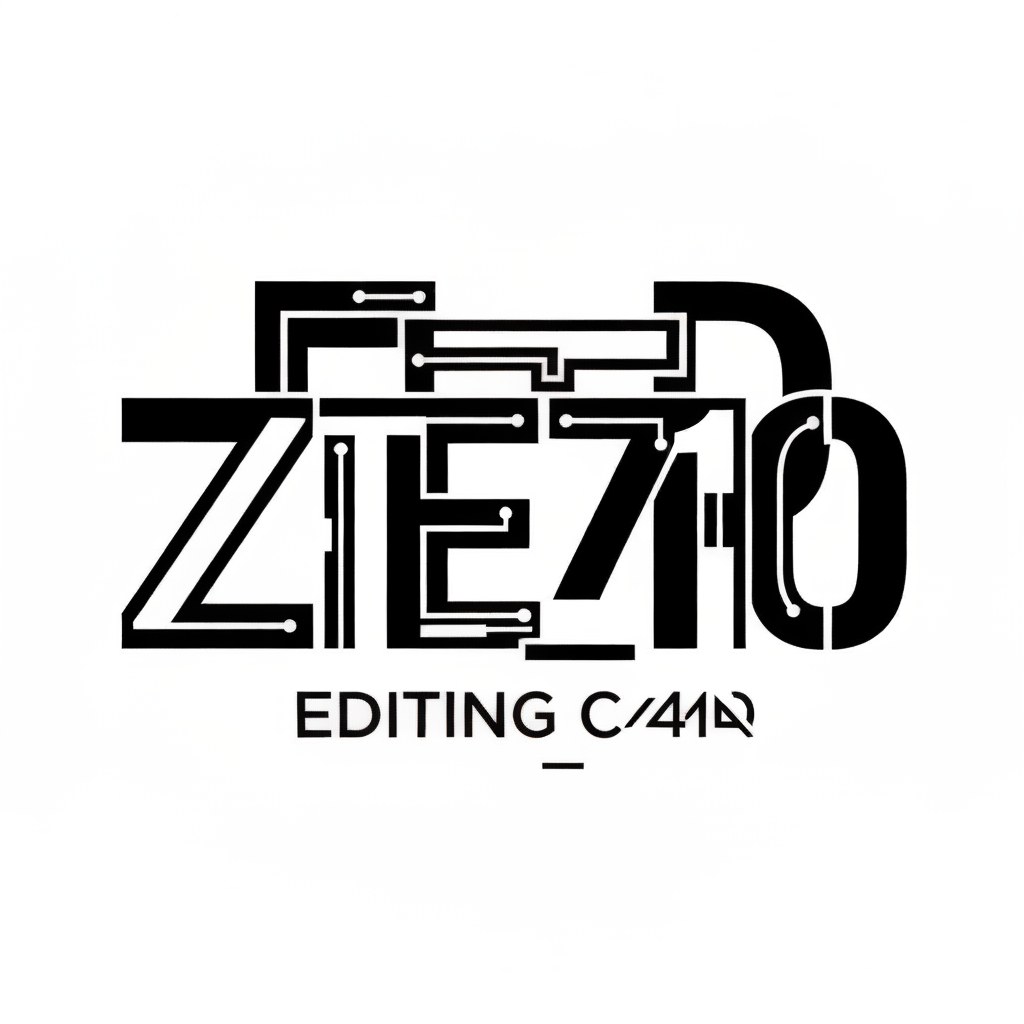 AI Design for MAKE A LOGO FOR AN EDITING CHANNEL NAMED ZTE_710 GIVE IT A CYBER PUNK LOOK AN DONT USE ANY COLURES ACCEPT BLACK AND WHITE MAKE THE LETTERS OVER LAP EACH OTHER