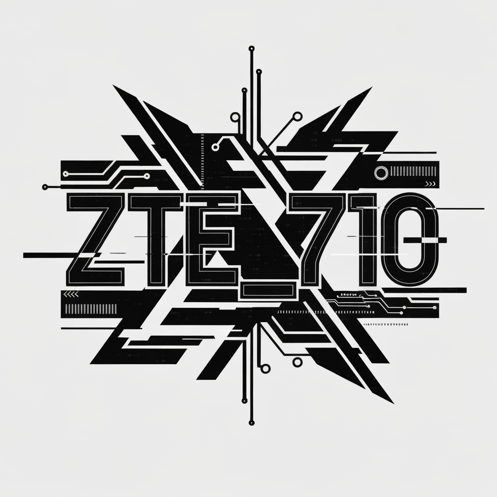 AI Design for MAKE A LOGO FOR AN EDITING CHANNEL NAMED ZTE_710 GIVE IT A CYBER PUNK LOOK AN DONT USE ANY COLURES ACCEPT BLACK AND WHITE MAKE THE LETTERS OVER LAP EACH OTHER