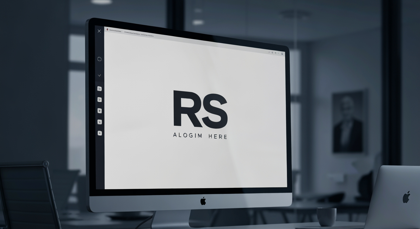 AI Design for Client presentation mockup concept for RS logo. Polished scene showing the design direction applied to a realistic surface, screen, poster, or object, premium agency presentation style, no readable placeholder text.