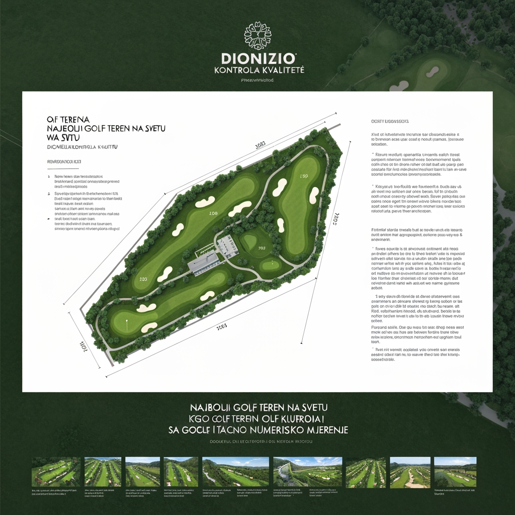 AI Design for NAPRAVIMO NOV GOLF TEREN PREZENTACIJU GOLF TEREN KOJI NEPOSTOJI NEGO NAS GOLF TEREN KOJI CE BITI REMEK DELO MOZE MAPA CELOG TERENA SA GOLF KLUBOM I TACNO NUMERISANE RUPE OD HOLE 1 DO HOLE 18