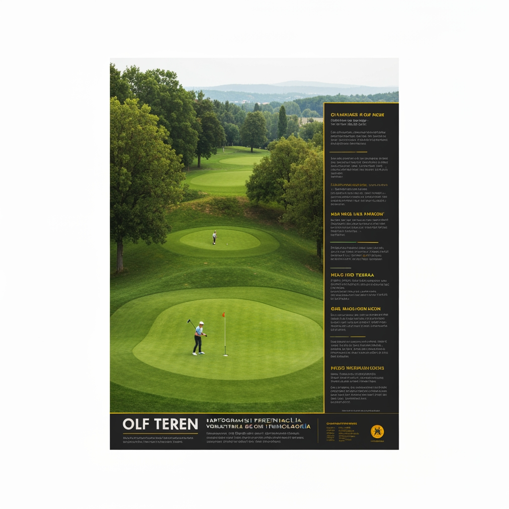 AI Design for NAPRAVIMO NOV GOLF TEREN PREZENTACIJU GOLF TEREN KOJI NEPOSTOJI NEGO NAS GOLF TEREN KOJI CE BITI REMEK DELO MOZE MAPA CELOG TERENA SA GOLF KLUBOM I TACNO NUMERISANE RUPE OD HOLE 1 DO HOLE 18