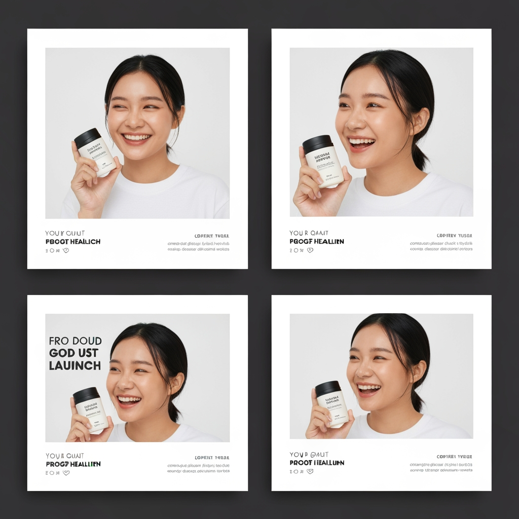 AI Design for Square social feed visual concept for Carousel posts for a product launch. Strong central subject, clean composition, platform-ready crop, cohesive color and mood, clear empty area for caption or headline to be added later, no readable text generated.