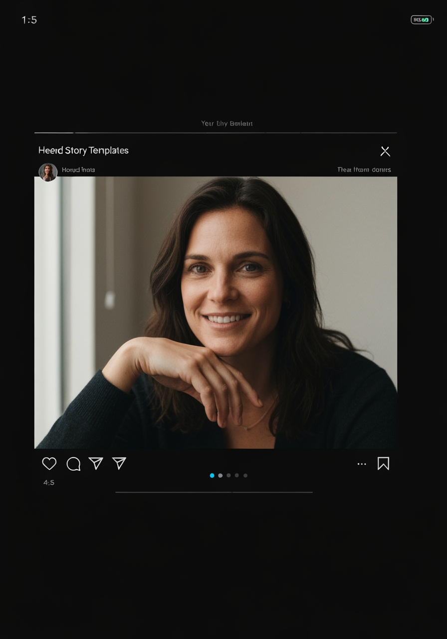 AI Design for Portrait social feed visual concept for Story templates for my brand. Scroll-stopping focal point, editorial crop, balanced foreground and background, designed for a 4:5 feed placement, no generated text or UI elements.