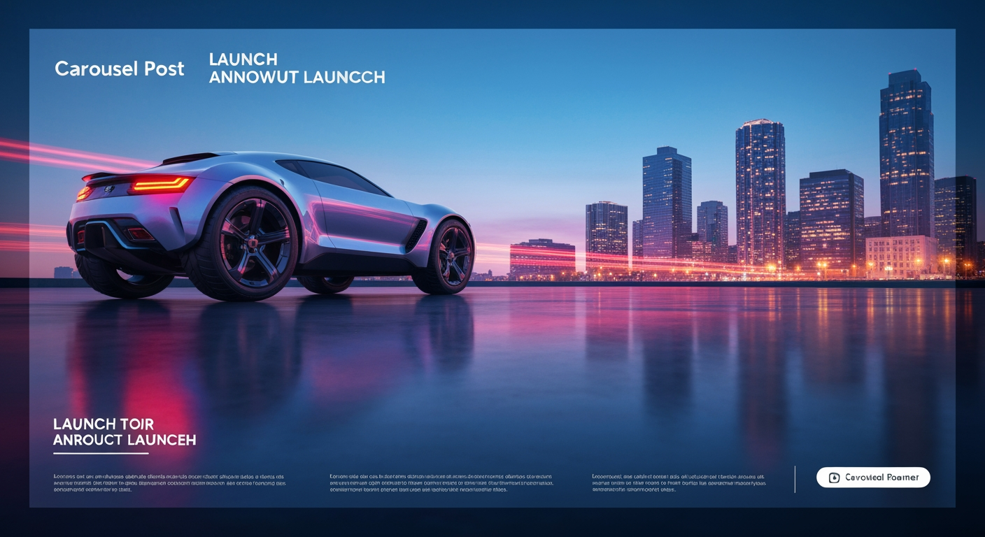 AI Design for Landscape launch announcement visual concept for Carousel posts for a product launch. Energetic campaign image, strong focal object or scene, clean branded atmosphere, generous open space for announcement copy to be added later, no rendered typography.