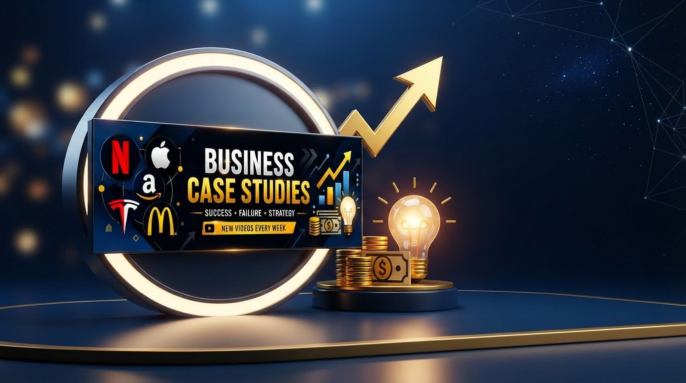 AI Design for Landscape launch announcement visual for  brand. Energetic campaign image, strong focal object or scene, clean branded atmosphere, generous open space for announcement copy to be added later, no rendered typography.

Incorporate the attached brand element reference image (Reference A: brand element "Business Case Studies Banner") into the composition where natural — preserve the depicted brand element's appearance.