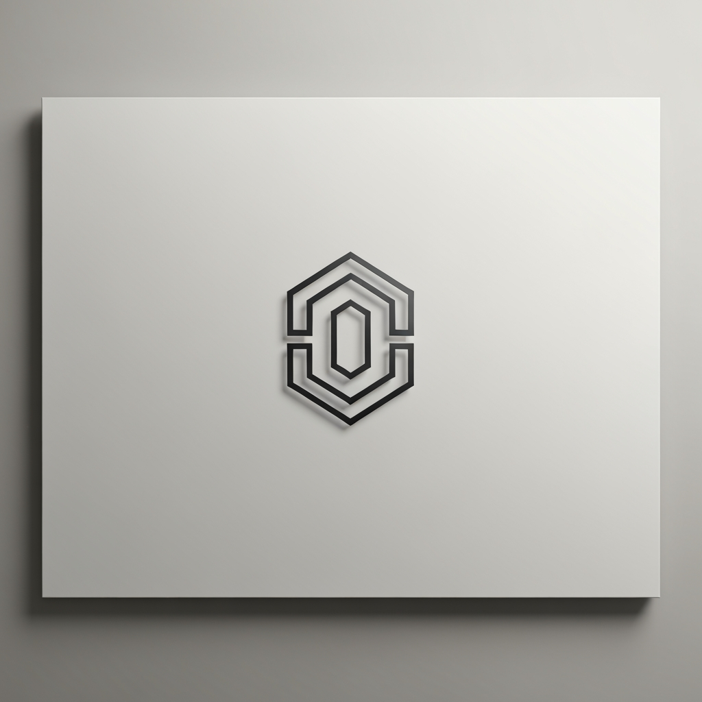 AI Design for Premium logo presentation mockup concept for Brand identity directions for a client. Logo or brand mark displayed on a clean neutral surface with subtle depth, refined shadow, precise alignment, elegant design-studio presentation, no extra readable text.