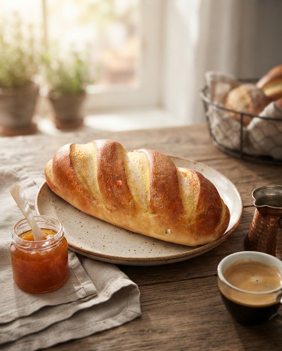 AI Design for Portrait social feed visual for  brand. Scroll-stopping focal point, editorial crop, balanced foreground and background, designed for a 4:5 feed placement, no generated text or UI elements.

Incorporate the attached brand element reference image (Reference A: brand element "Golden Loaf") into the composition where natural — preserve the depicted brand element's appearance.
