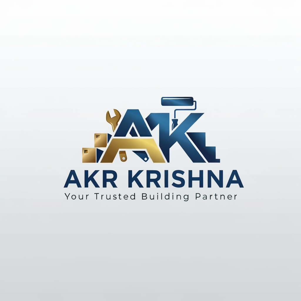AI Design for Business Name: AKR KRISHNA
Tagline: Your trusted building partner
Business Category:Hardware electrical glass plywood door Paint Plumbing
City : Karaikal and porayar. i want unique ppremium logo