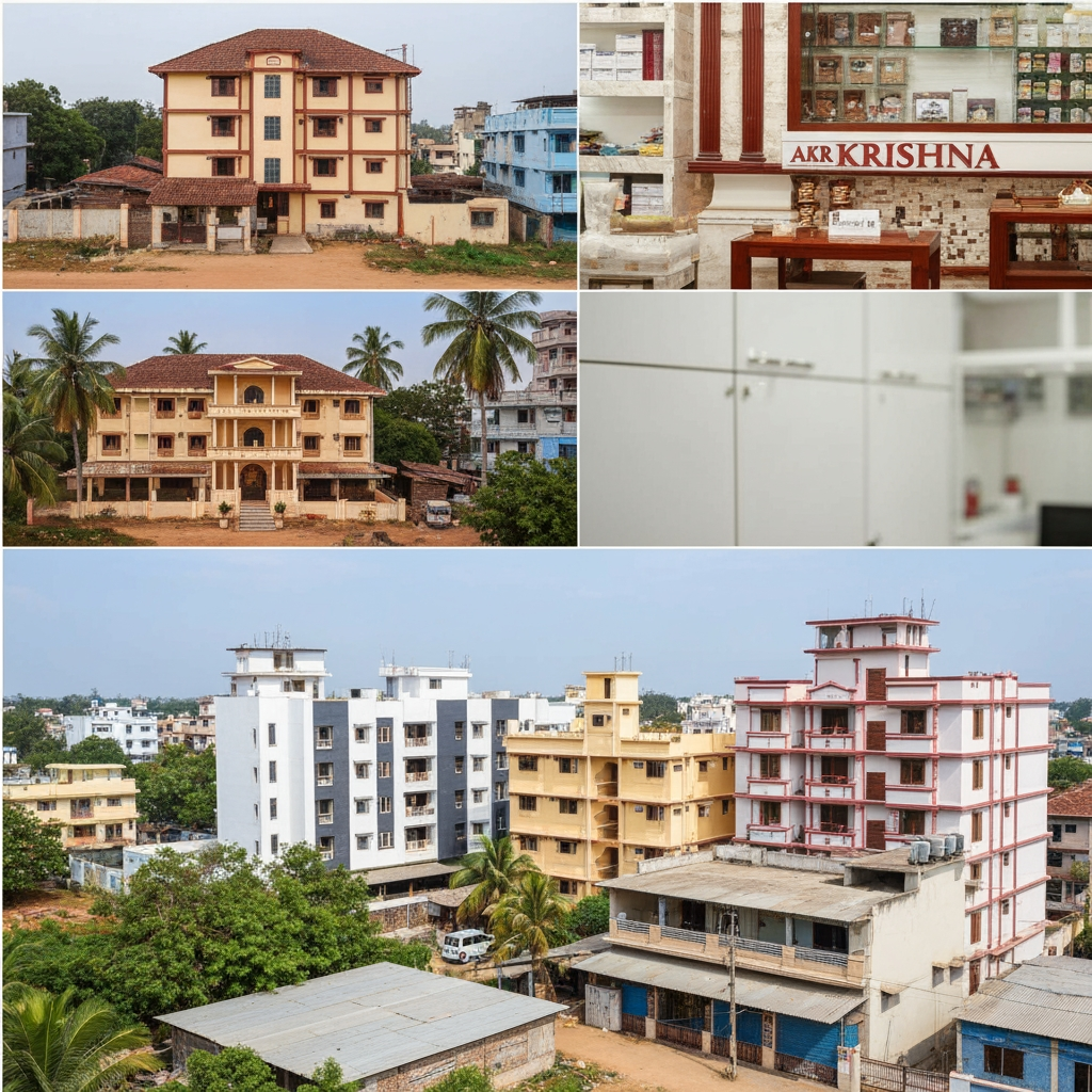 AI Design for Business Name: AKR KRISHNA
Tagline: Your trusted building partner
Business Category:Hardware electrical glass plywood door Paint Plumbing
City : Karaikal and porayar