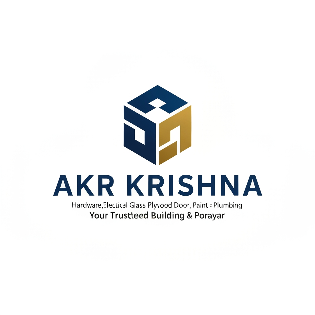 AI Design for Business Name: AKR KRISHNA
Tagline: Your trusted building partner
Business Category:Hardware electrical glass plywood door Paint Plumbing
City : Karaikal and porayar. i want unique ppremium logo