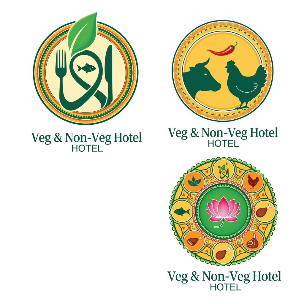 AI Design for ITS VEG ANG NON VEG HOTEL, GIVETRADITIONAL LOGO GIVE 3,4