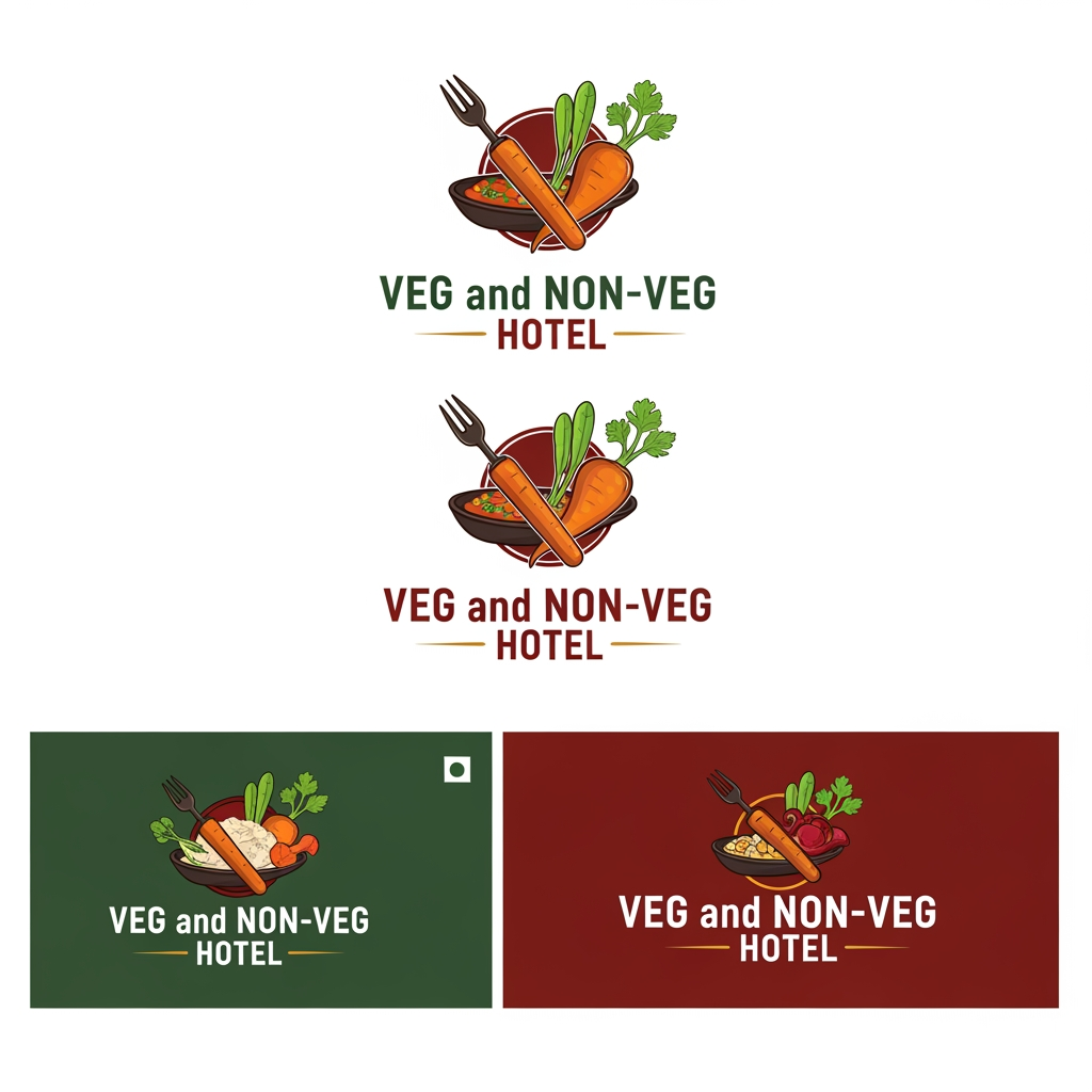 AI Design for ITS VEG ANG NON VEG HOTEL, GIVETRADITIONAL LOGO GIVE 3,4