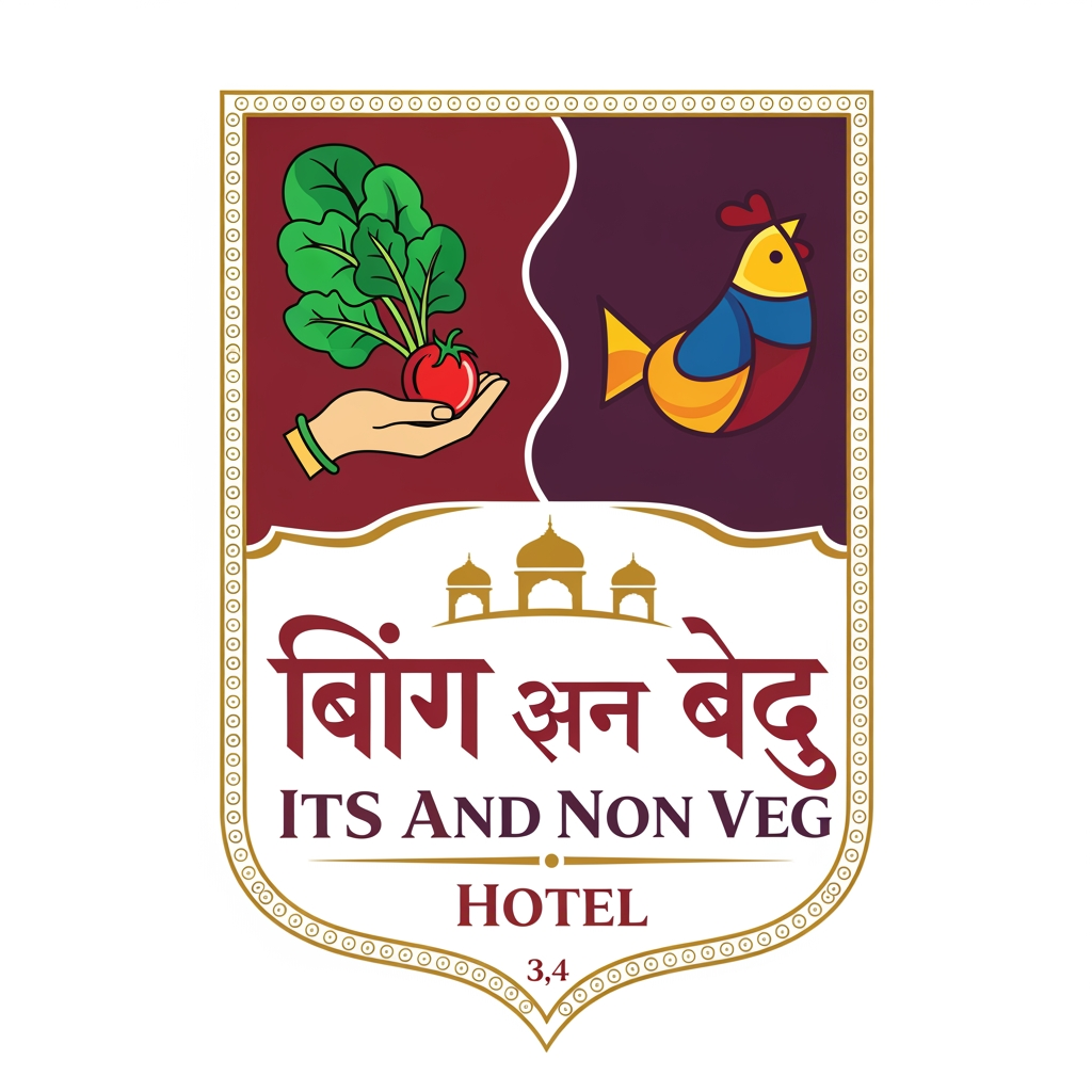 AI Design for ITS VEG ANG NON VEG HOTEL, GIVETRADITIONAL LOGO GIVE 3,4