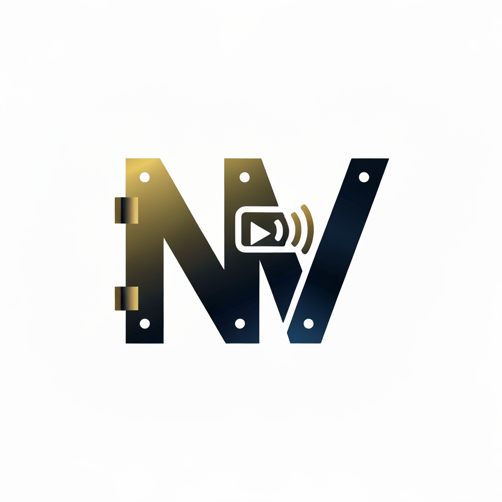 AI Design for The "Vault" Look: Bold, geometric N and V that interlock or form a shape resembling a heavy-duty vault door or a metallic lock mechanism.
The "News" Look: A sleek, modern sans-serif font where the N and V connect, perhaps with a subtle "play" button or "broadcast" signal line integrated into the letters.
The Minimalist: Clean, sharp lines with high contrast—think black and gold or deep blue and white—for a professional, trustworthy news aesthetic.