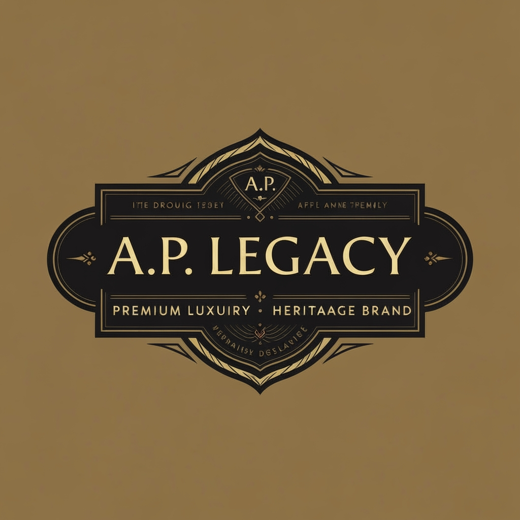 AI Design for create logo A.P. LEGACY – Luxury heritage brand & different style & looks premium , luxury & buyers attract fast .