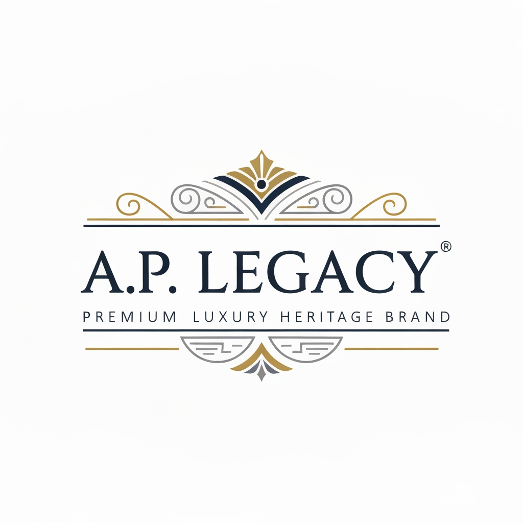 AI Design for create logo A.P. LEGACY – Luxury heritage brand & different style & looks premium , luxury & buyers attract fast .