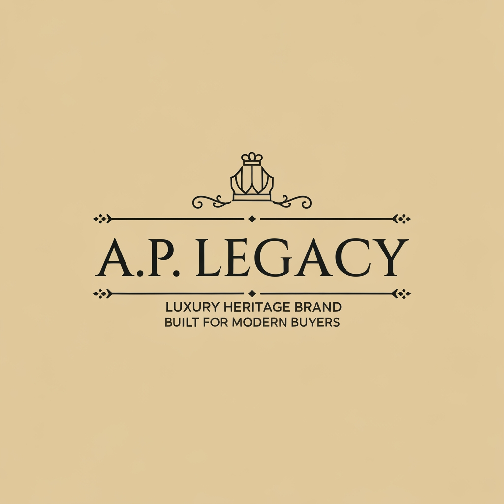 AI Design for create logo A.P. LEGACY – Luxury heritage brand & different style & looks premium , luxury & buyers attract fast .